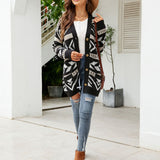 Marcelline | Women's Longline Patterned Knit Cardigan — view 11