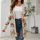 Marcelline | Women's Longline Patterned Knit Cardigan — view 13