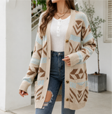 Marcelline | Women's Longline Patterned Knit Cardigan — view 14