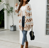 Marcelline | Women's Longline Patterned Knit Cardigan — view 16