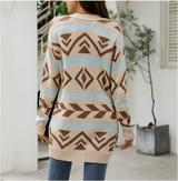 Marcelline | Women's Longline Patterned Knit Cardigan — view 17