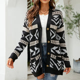Marcelline | Women's Longline Patterned Knit Cardigan — view 7