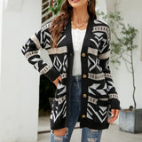 Marcelline | Women's Longline Patterned Knit Cardigan — view 8
