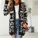 Marcelline | Women's Longline Patterned Knit Cardigan — view 9