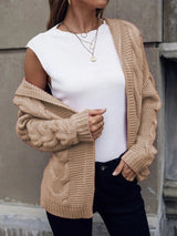 Soléanne | Women's Hooded Cable Knit Cardigan — view 10