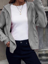 Soléanne | Women's Hooded Cable Knit Cardigan — view 6