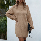 Women's Ribbed Knit Roll-Neck Midi Dress — view 5