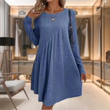 Islay | Women's Ribbed Knit A-Line Midi Dress — view 4