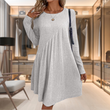 Islay | Women's Ribbed Knit A-Line Midi Dress — view 5