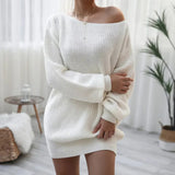 Rosalie | Women's Off-Shoulder Batwing Knitted Mini Dress — view 4