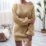 Rosalie | Women's Off-Shoulder Batwing Knitted Mini Dress — view 5