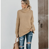 Isalune | Women's Long Roll-Neck Knit Sweater — view 4