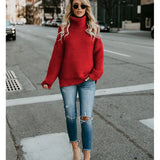 Isalune | Women's Long Roll-Neck Knit Sweater — view 5