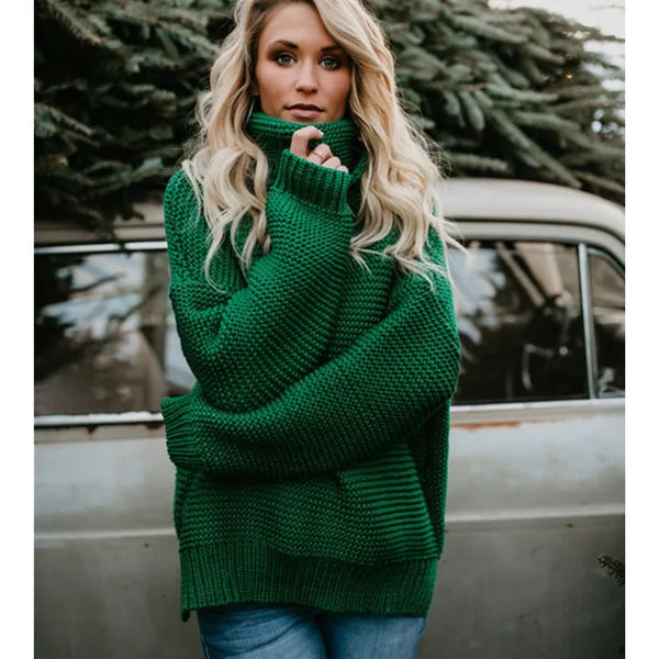 Isalune | Women's Long Roll-Neck Knit Sweater — view 1
