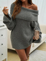 Celestelle | Women's Off-Shoulder Ribbed Knit Jumper — view 5