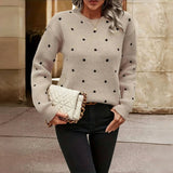 Maristelle | Women's Polka Dot Crew Neck Jumper — view 3