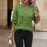 Maristelle | Women's Polka Dot Crew Neck Jumper — view 6