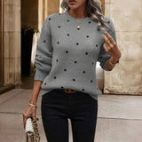 Maristelle | Women's Polka Dot Crew Neck Jumper — view 7