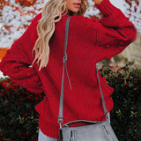 Rosalie | Women's Chunky Cable Knit Bobble Balloon Sleeve Jumper — view 17