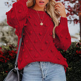 Rosalie | Women's Chunky Cable Knit Bobble Balloon Sleeve Jumper — view 18