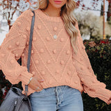 Rosalie | Women's Chunky Cable Knit Bobble Balloon Sleeve Jumper — view 23