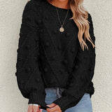 Rosalie | Women's Chunky Cable Knit Bobble Balloon Sleeve Jumper — view 25