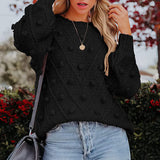 Rosalie | Women's Chunky Cable Knit Bobble Balloon Sleeve Jumper — view 27