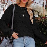 Rosalie | Women's Chunky Cable Knit Bobble Balloon Sleeve Jumper — view 28