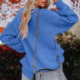 Rosalie | Women's Chunky Cable Knit Bobble Balloon Sleeve Jumper — view 7