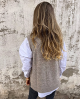 Darcy | Women's Oversized V-Neck Knitted Vest — view 3