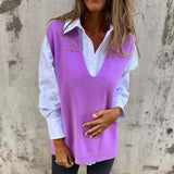 Darcy | Women's Oversized V-Neck Knitted Vest — view 5