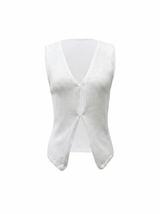 Lowenne | Women's Ribbed V-Neck Knitted Vest — view 4