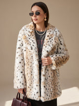 Leonie | Leopard Print Cropped Faux Fur Coat — view 4