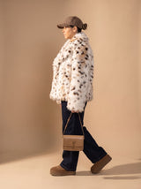 Leonie | Leopard Print Cropped Faux Fur Coat — view 5