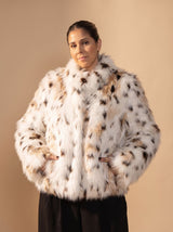 Leonie | Leopard Print Cropped Faux Fur Coat — view 7