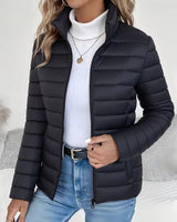 Sienna | Cropped Puffer Jacket with Stand Collar — view 2