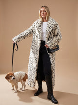 Marisol | Long Leopard Print Faux Fur Coat — view 1