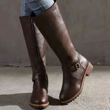Sienna | Women's Knee-High Buckle Block Heel Boots — view 3