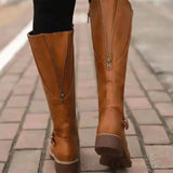 Sienna | Women's Knee-High Buckle Block Heel Boots — view 6