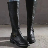Sienna | Women's Knee-High Buckle Block Heel Boots — view 7