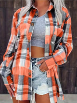 Violette | Women's Oversized Plaid Flannel Shirt — view 13