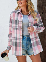 Violette | Women's Oversized Plaid Flannel Shirt — view 5