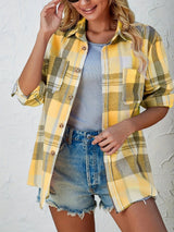 Violette | Women's Oversized Plaid Flannel Shirt — view 8
