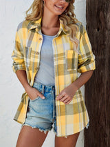 Violette | Women's Oversized Plaid Flannel Shirt — view 9