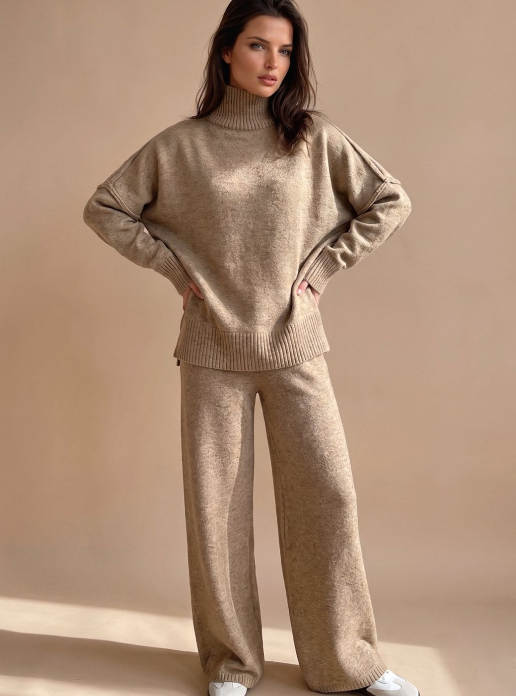 Maren | Oversized Turtleneck Wide-Leg Lounge Set — view 3