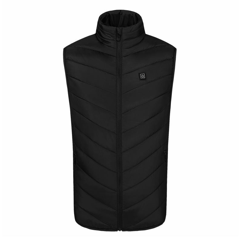 Niamh | Women's USB Heated Gilet with Stand Collar – Quilted Chevron Body Warmer — view 3