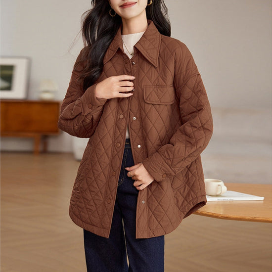 Tamsin | Women's Diamond-Quilted Longline Jacket — view 1