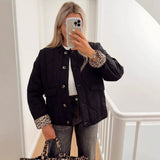 Sable | Women's Oversized Quilted Jacket with Leopard Lining — view 3