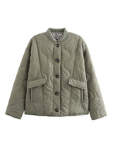 Sable | Women's Oversized Quilted Jacket with Leopard Lining — view 4