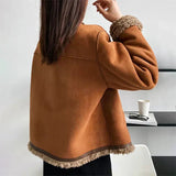 Elspeth | Women's Cropped Faux Shearling Button-Front Jacket — view 4